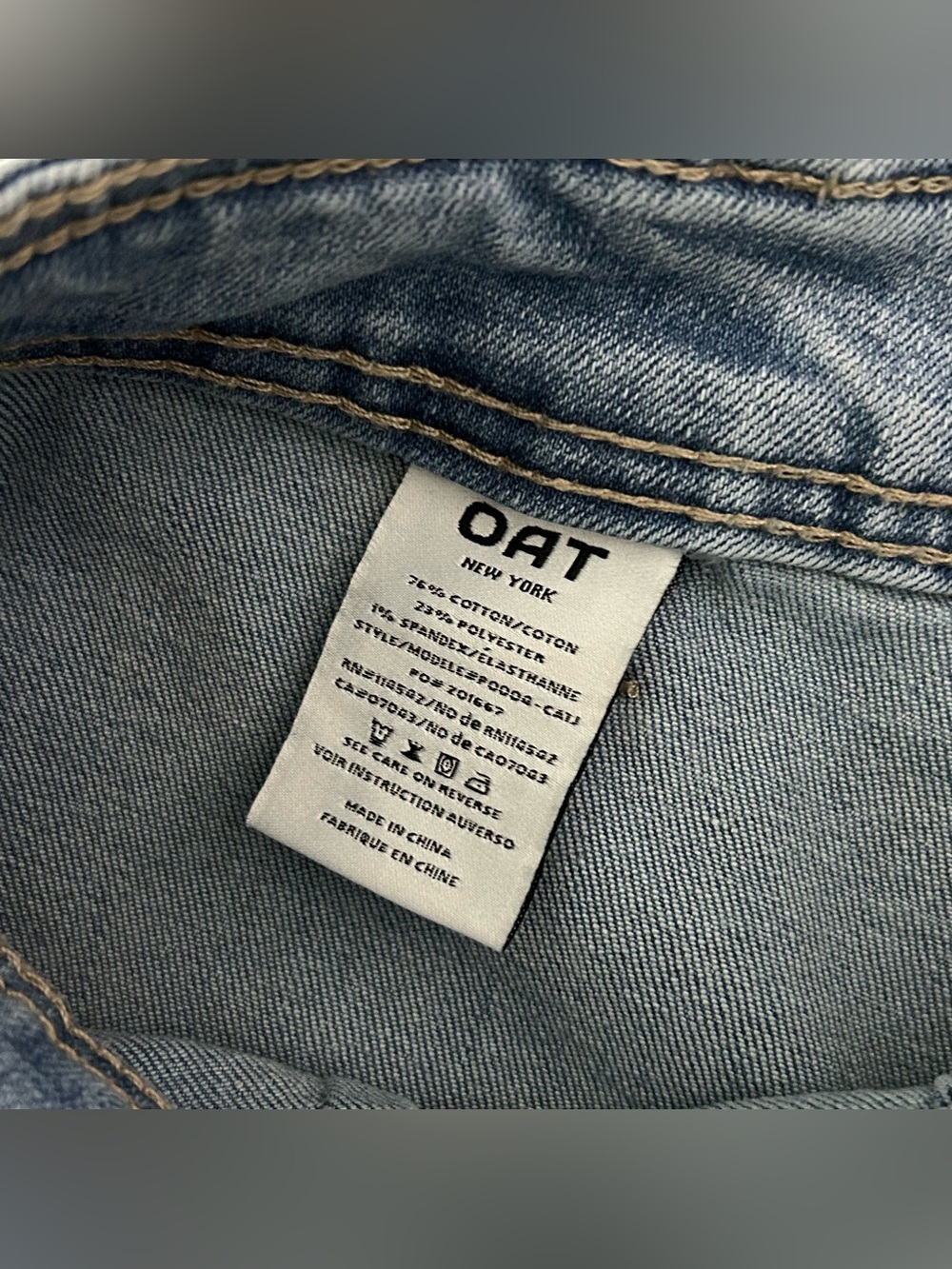 Oat New York Light Blue Wide-Leg Frayed Hem Jeans - Picture 11 of 11